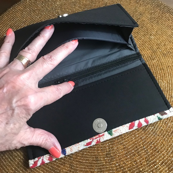 Tapestry Cotton Woven Clutch w/ Owl on Branch - Picture 5 of 6